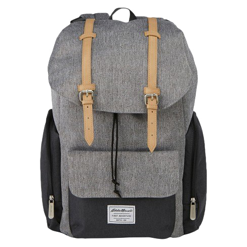 Grey Canvas Backpack Free PNG