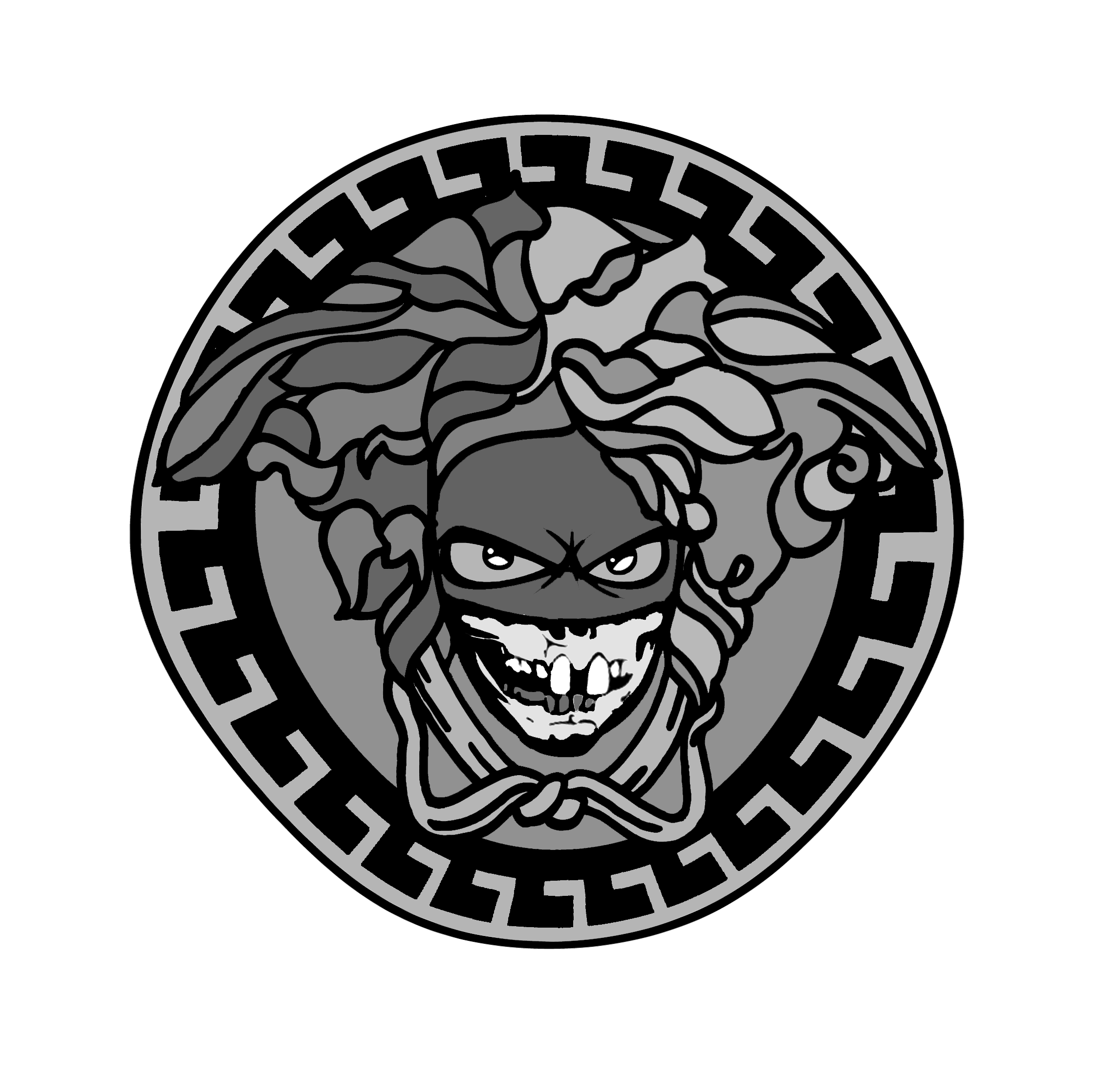 Medusa Head Circle Logo Free PNG