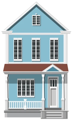 Blue House Vector Free PNG