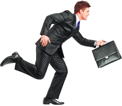 Running Businessman Free PNG
