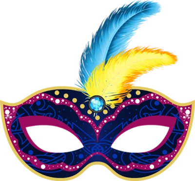 Blue Feather Mask PNG Image