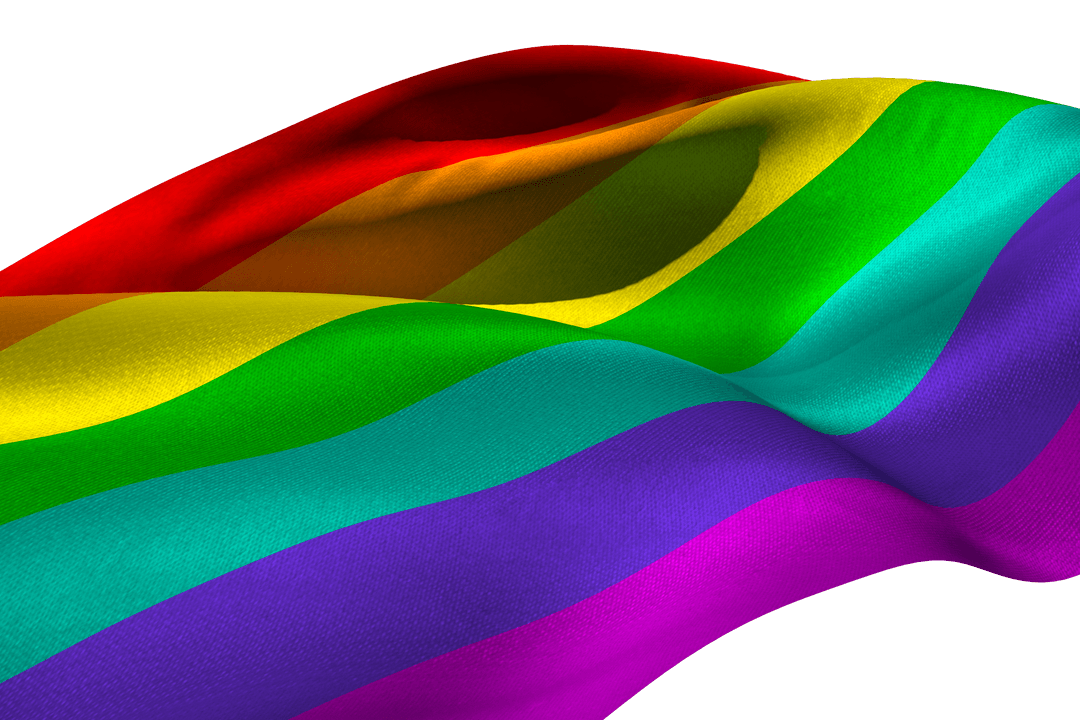Wavy LGBTQ Pride Flag Transparent Background