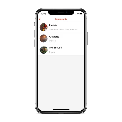 Smartphone UI Restaurant App Mockup PNG Image