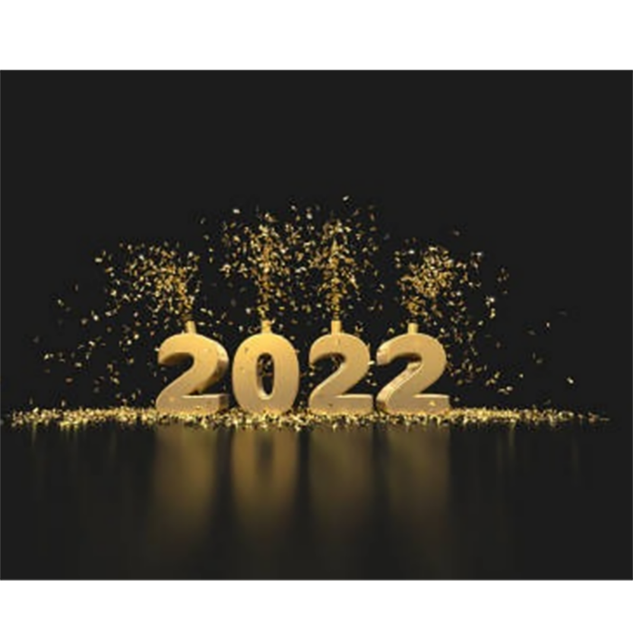 2022 Happy New Year Gold Text Transparent Background