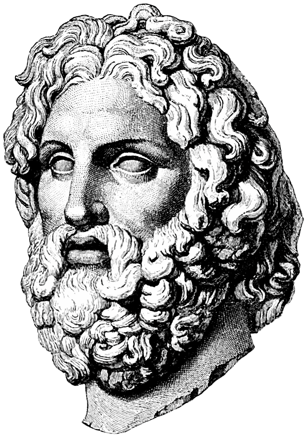 Vintage Greek Statue Zeus Head Free PNG