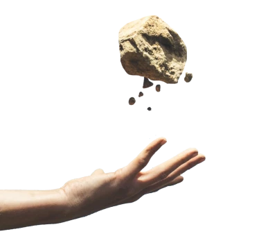 Hand Levitating Rock Magic PNG Image