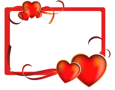 Red Hearts Border Frame Clipart Free PNG
