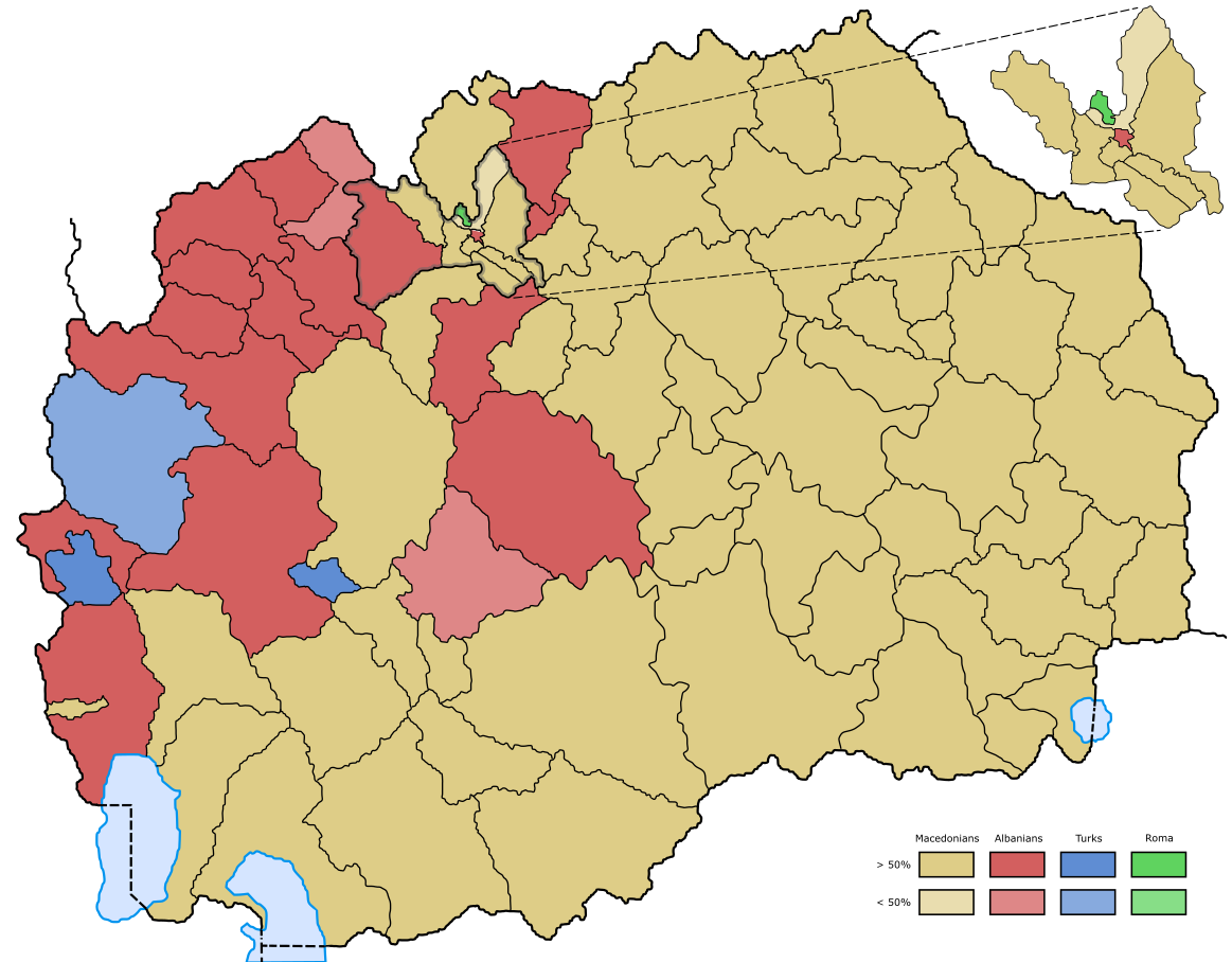 North Macedonia Demographics Map Clipart