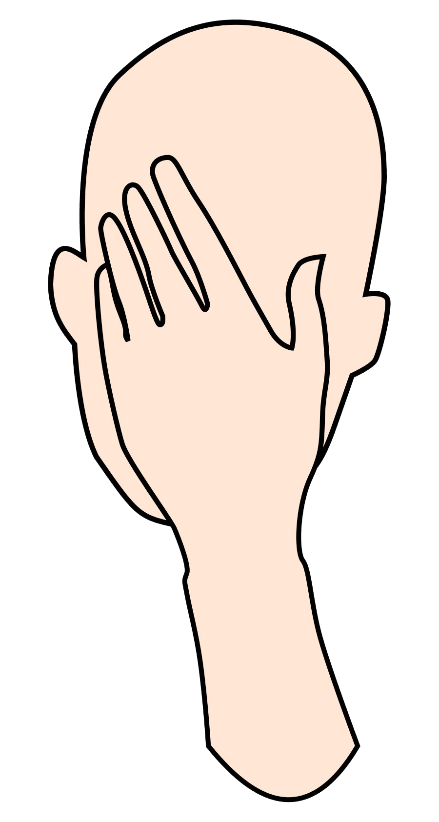 Facepalm Line Art Illustration Free Clipart