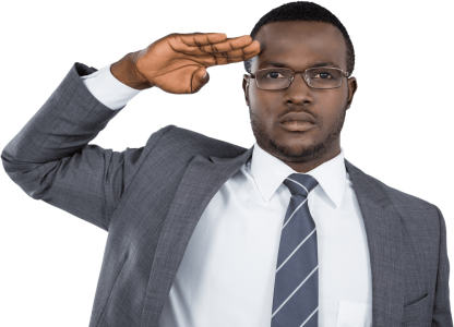 Black Businessman Saluting Professional Free PNG
