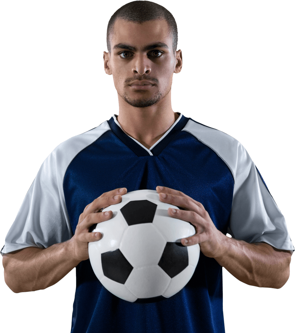 Male Soccer Player Holding Ball Free Clipart