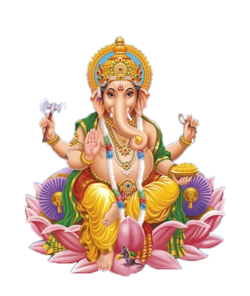 Colorful Lord Ganesha Sitting Free Clipart