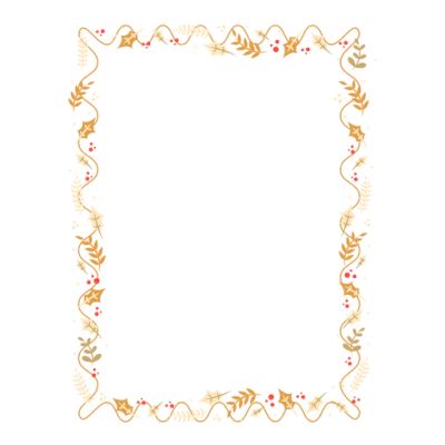 Holly Leaf Border Frame Transparent Background