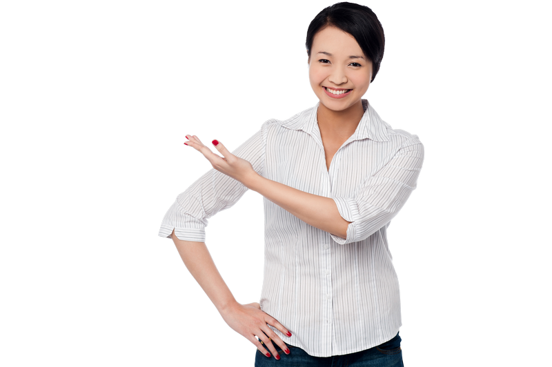 Asian Business Woman Presenting Clipart