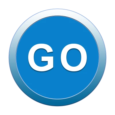 Blue Circle GO Button Free PNG