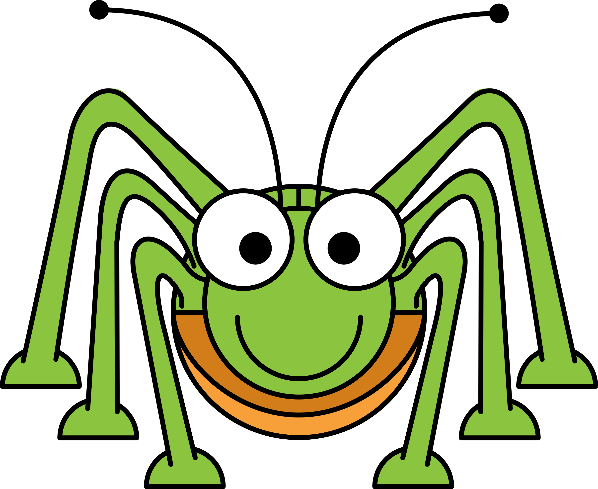Cute Green Bug Cartoon Character Clipart