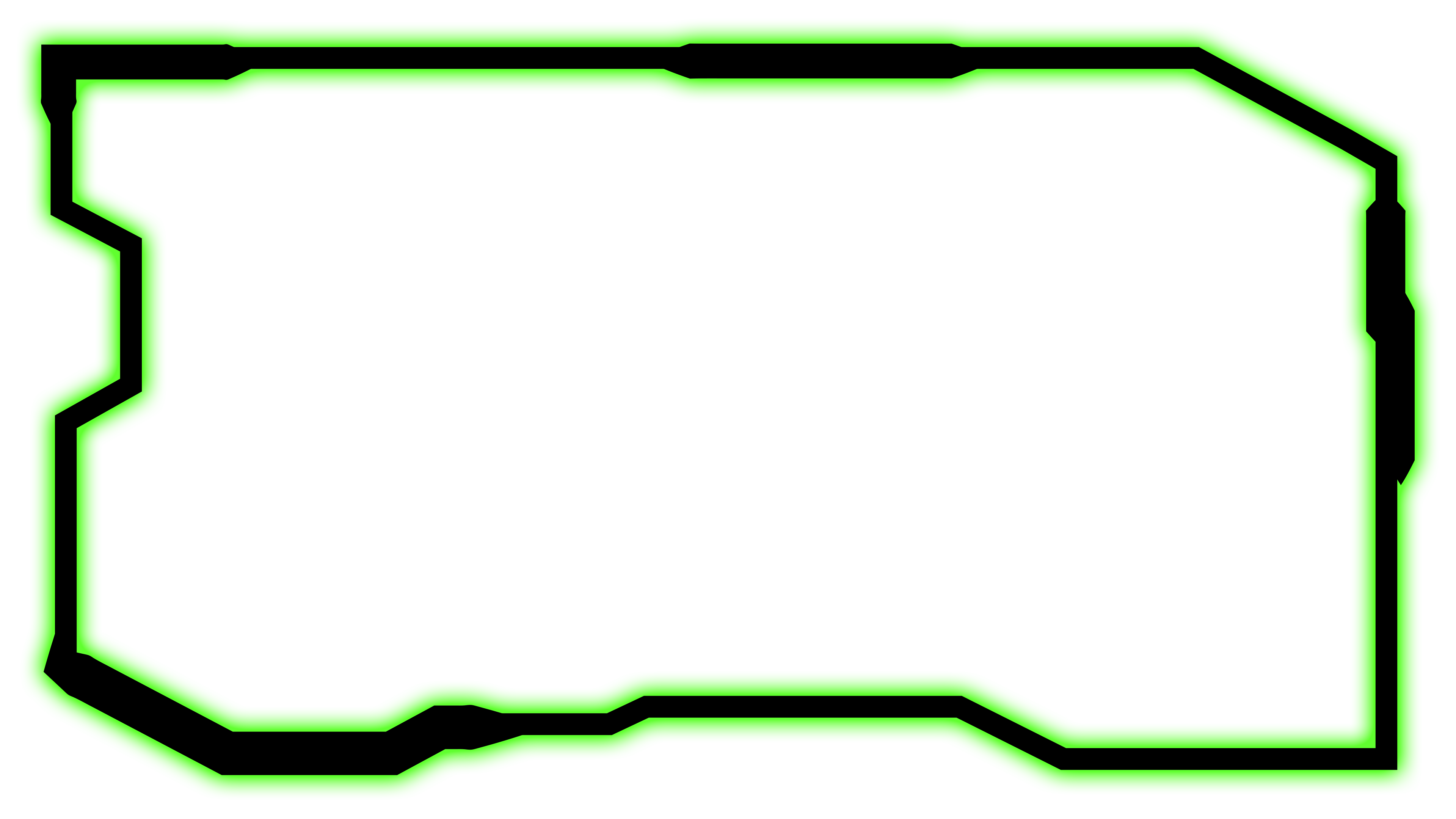 Green Neon Futuristic Frame Clipart