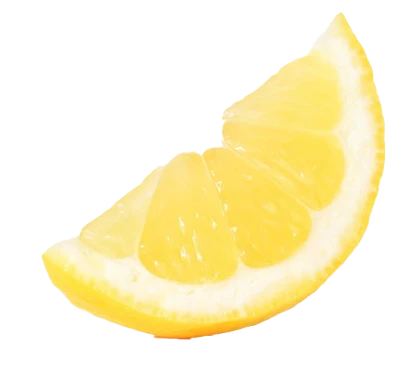 Fresh Lemon Wedge Slice Transparent Background