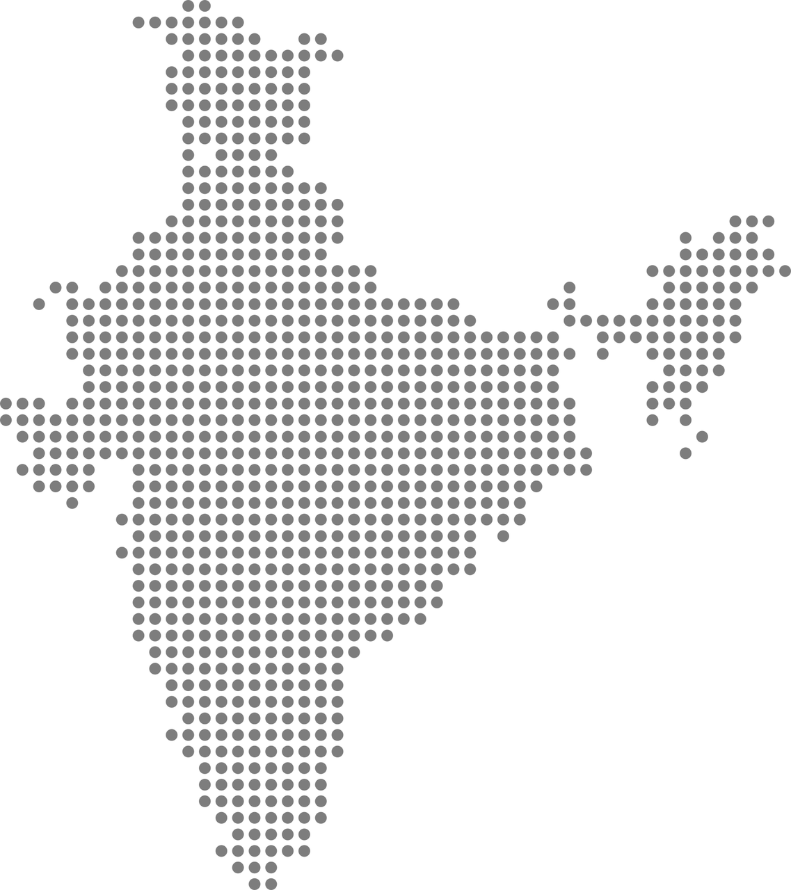 India Map Made Of Gray Dots Clipart
