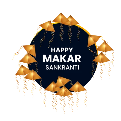 Makar Sankranti Kites Design PNG Image