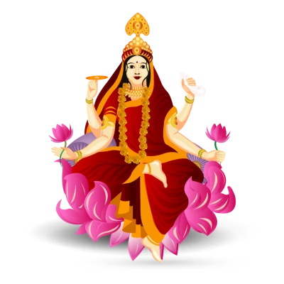Hindu Goddess Lakshmi Illustration Clipart