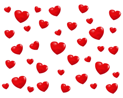 Scattered Red Hearts Pattern Free PNG