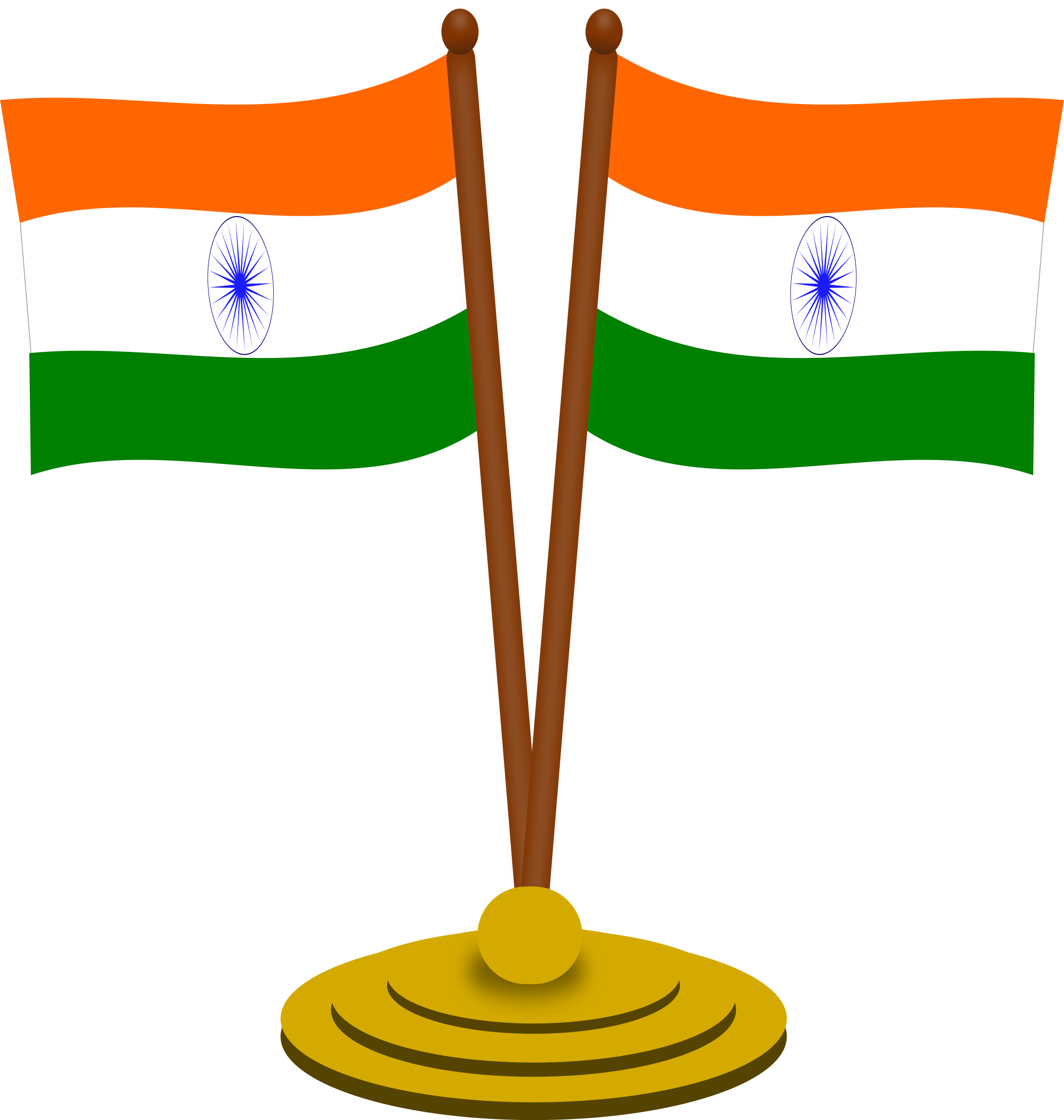 Crossed Indian National Flags Clipart