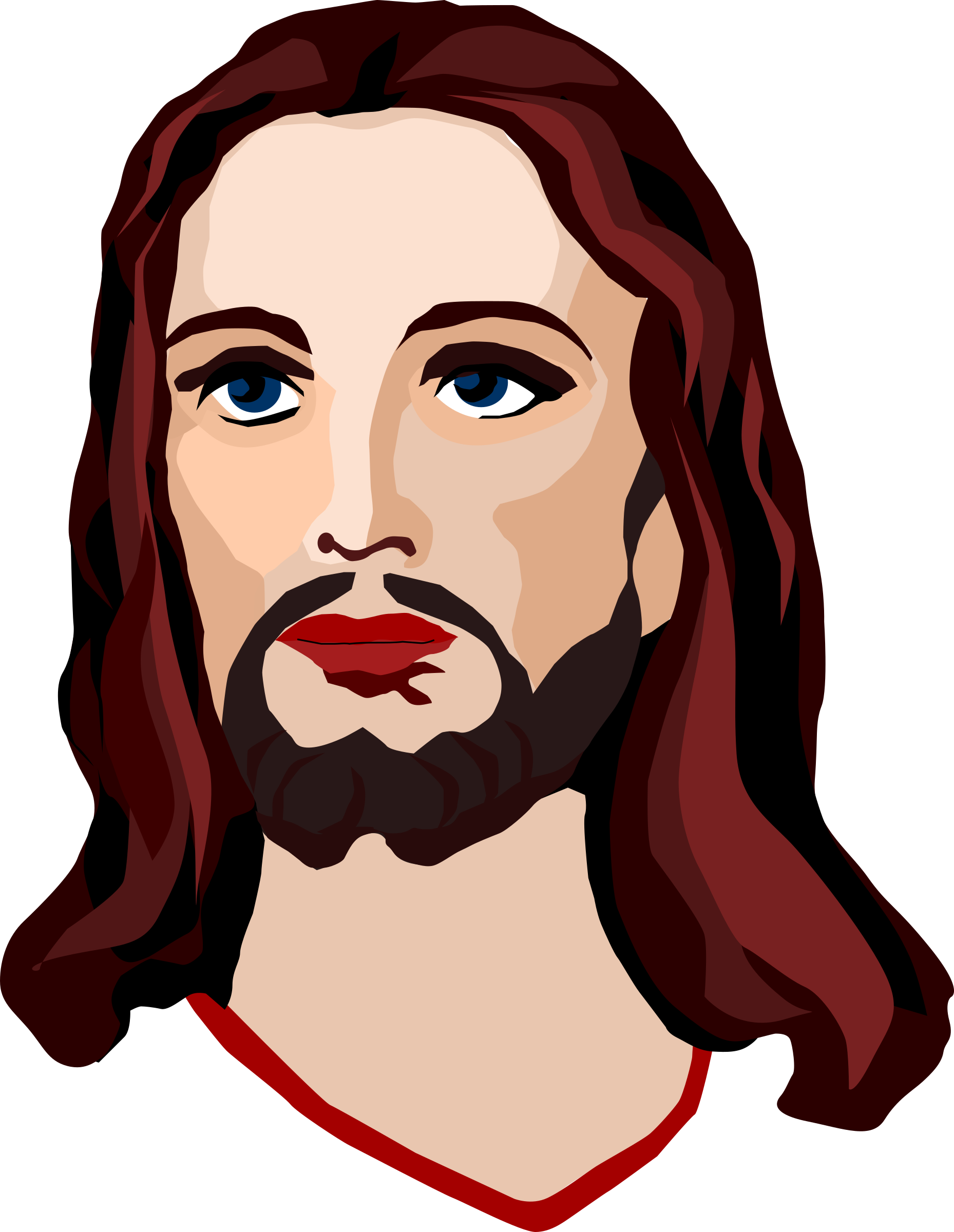 Jesus Christ Face Vector Illustration Clipart