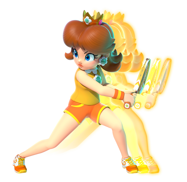 Princess Daisy Playing Tennis Clipart