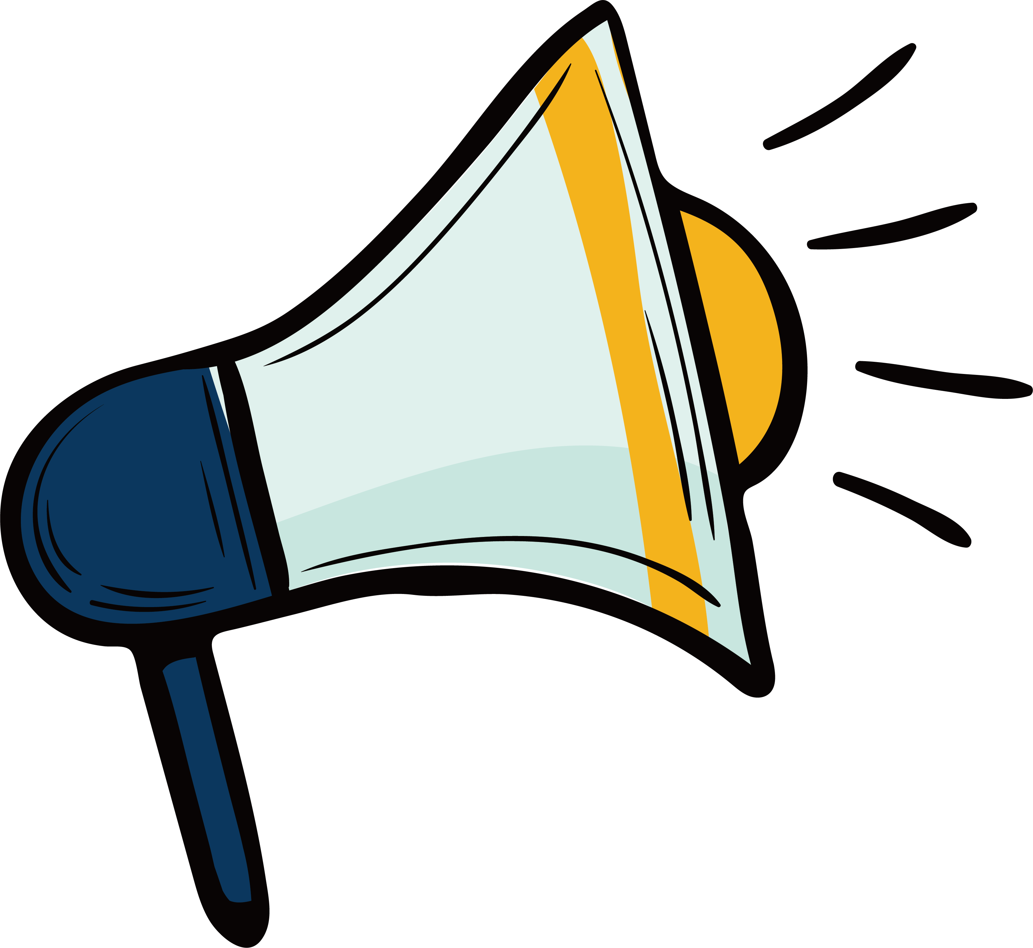 Blue and White Megaphone Free PNG
