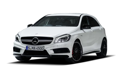 White Mercedes A-Class Car Transparent Background