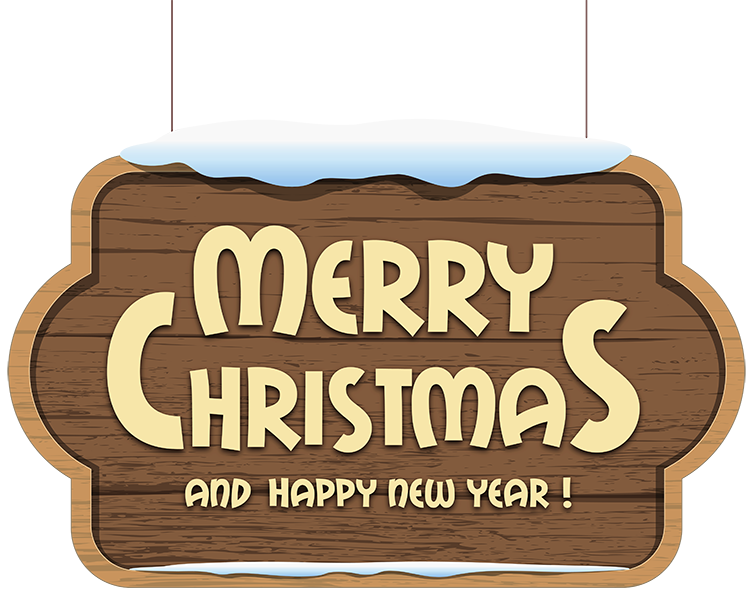 Wooden Merry Christmas Sign Clipart