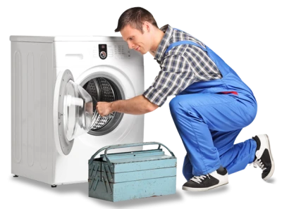 Repairman Fixing Washing Machine Transparent Background