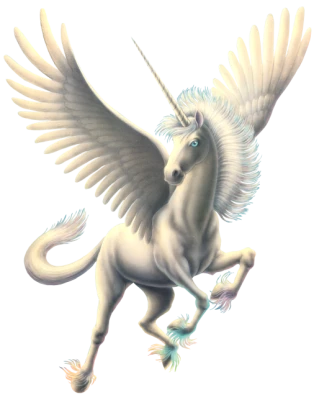 Magical White Pegasus Unicorn Free PNG