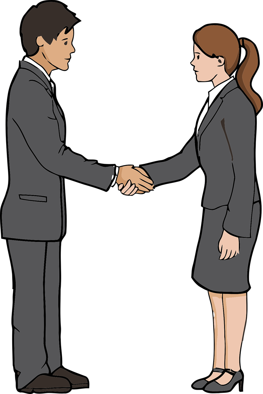Business People Shaking Hands Vector Clipart