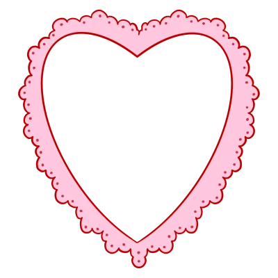 Pink Frilly Heart Shape Frame Free PNG