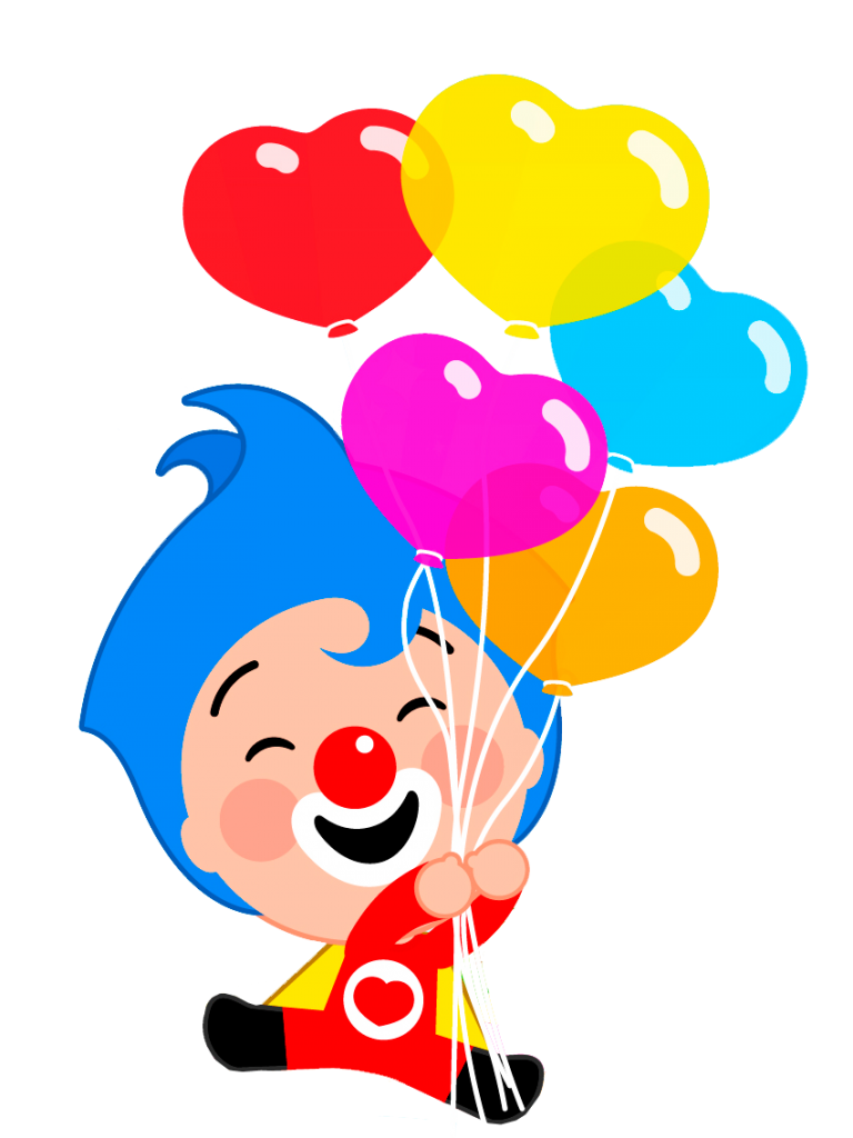 Cute Plim Plim Clown With Balloons Free Clipart