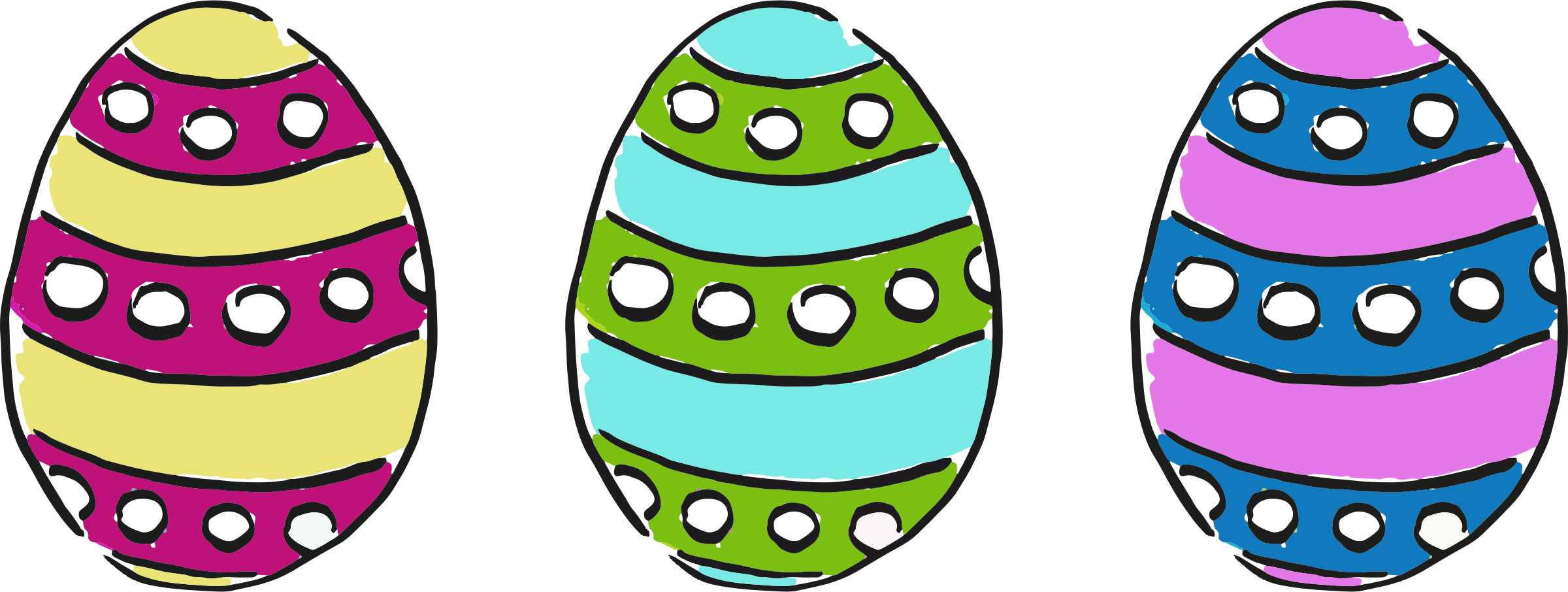 Hand Drawn Colorful Easter Eggs Free Download