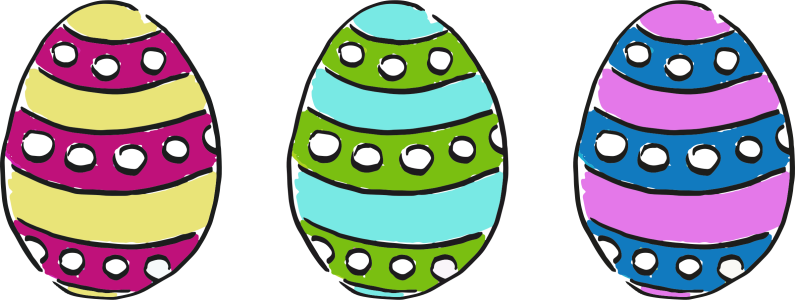 Hand Drawn Colorful Easter Eggs Free Download
