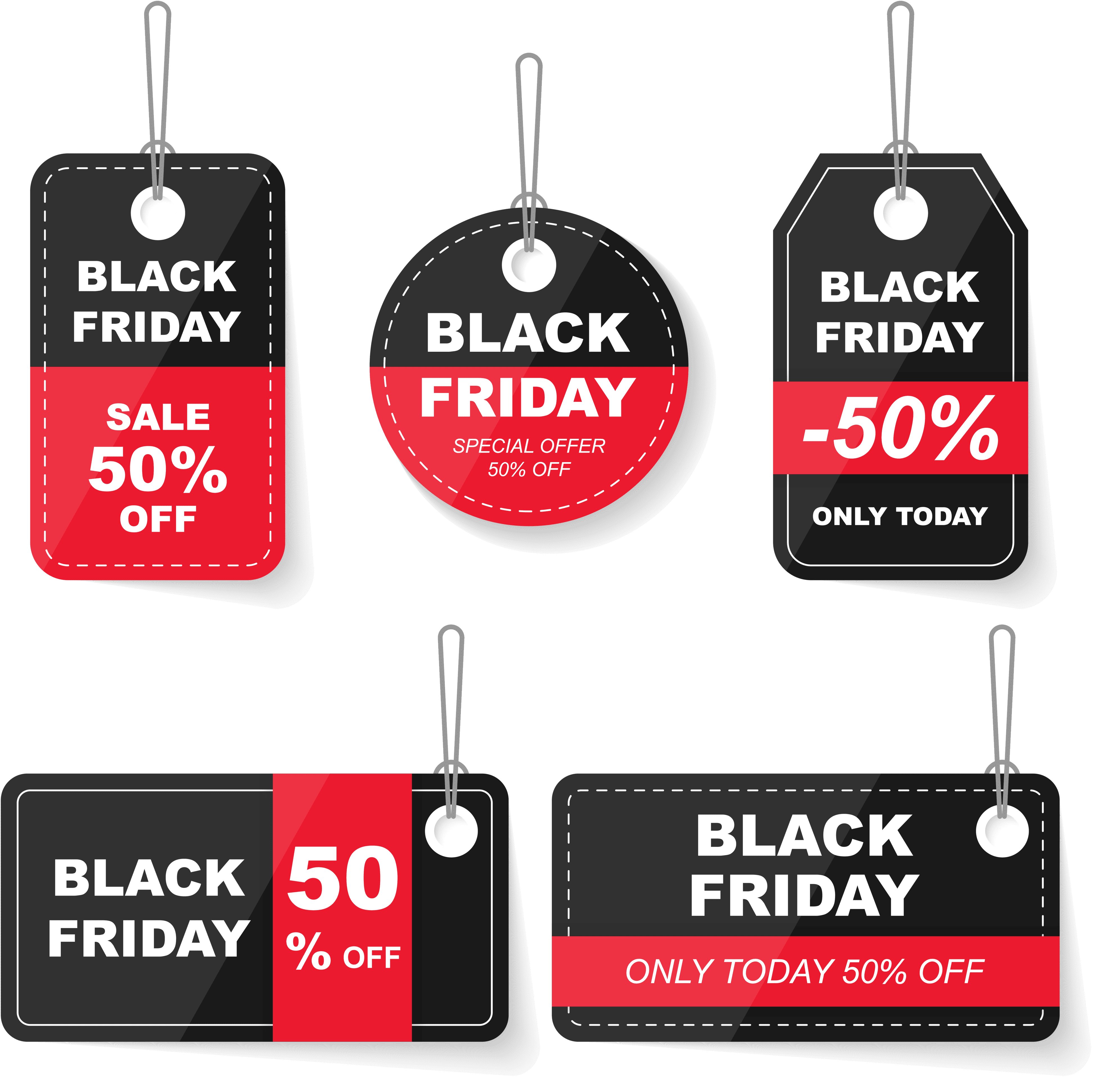Black Friday Sale Tag Labels Vector Free Clipart