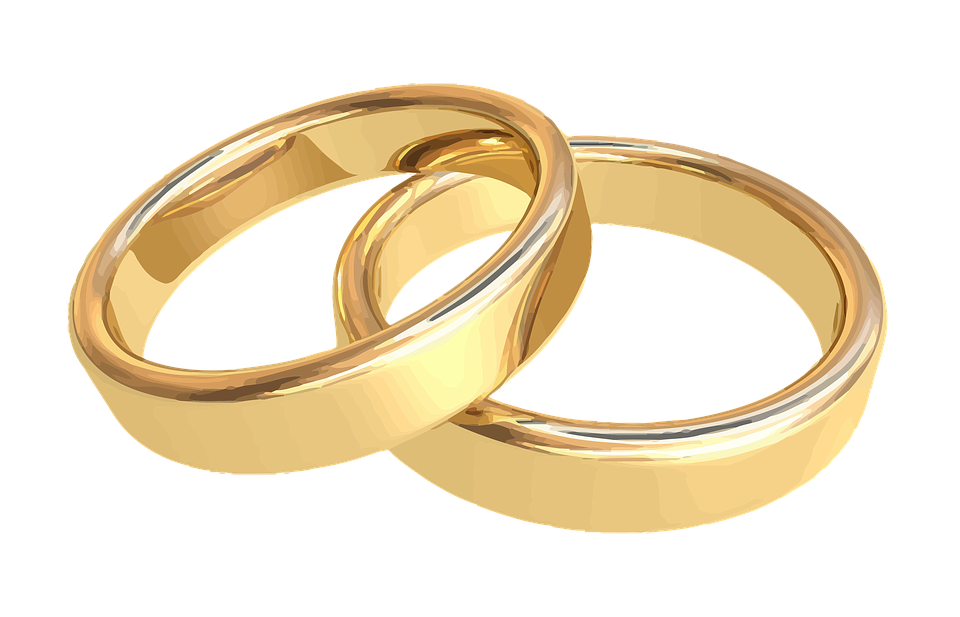 Two Gold Wedding Rings Interlocked Free Clipart