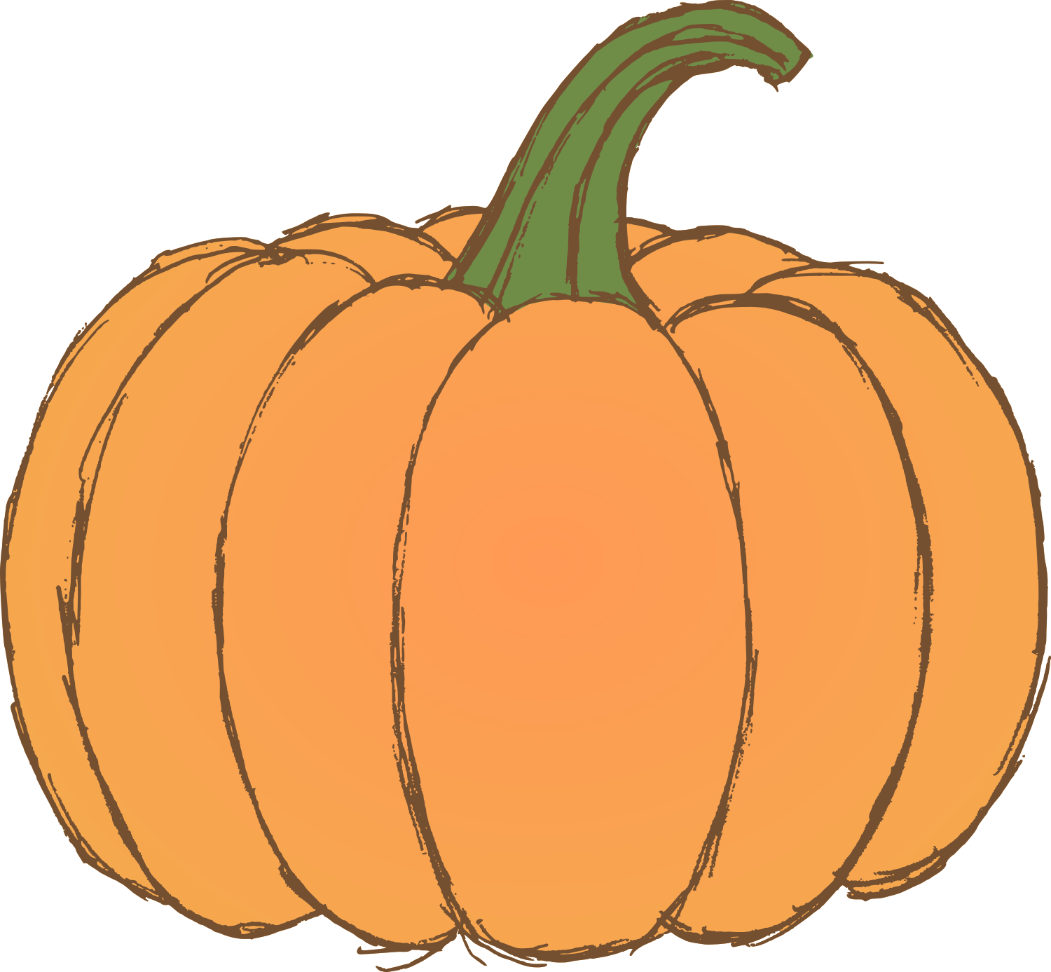 Hand Drawn Orange Pumpkin Free Download