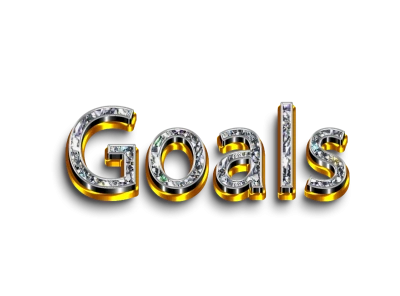 3D Diamond Goals Text Typography Free PNG