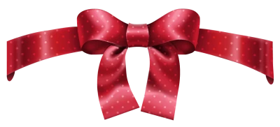 Red Dotted Ribbon Bow Free PNG