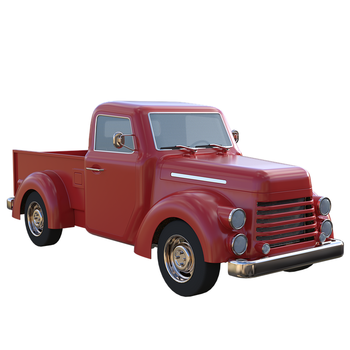 Vintage Red Pickup Truck Free Download