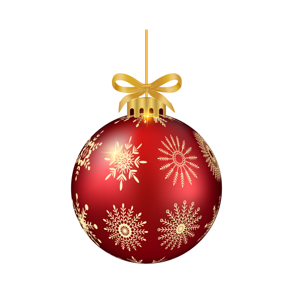 Red Christmas Bauble With Gold Snowflakes Free Clipart