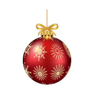 Red Christmas Bauble With Gold Snowflakes Free Clipart