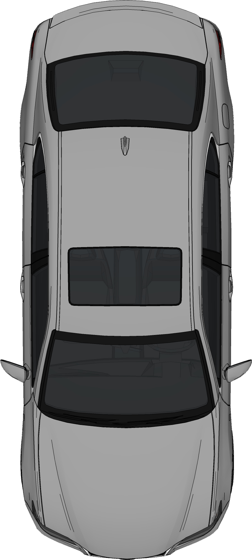 Silver Car Top View Vector Free Clipart