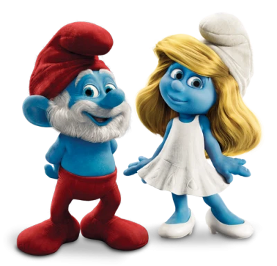 Papa Smurf And Smurfette Free PNG