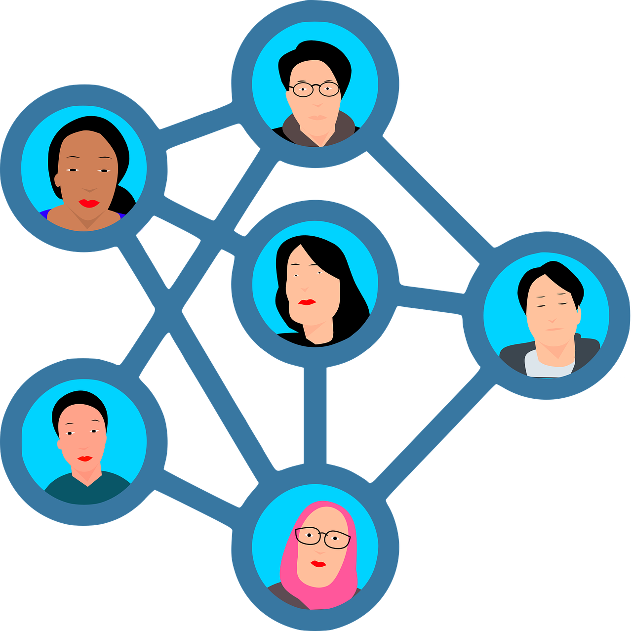 Social Network Connection Diagram Free Clipart